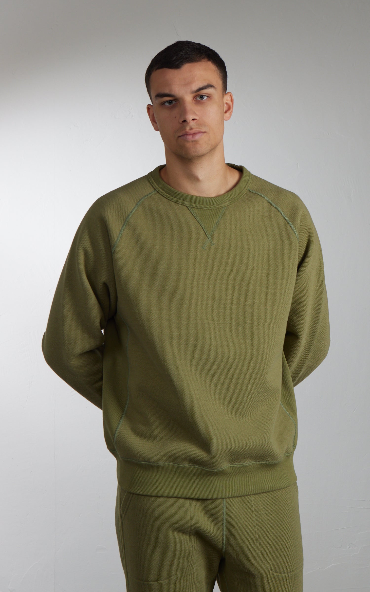 Wonder Looper Pullover Crewneck Double Heavyweight French Terry Sage