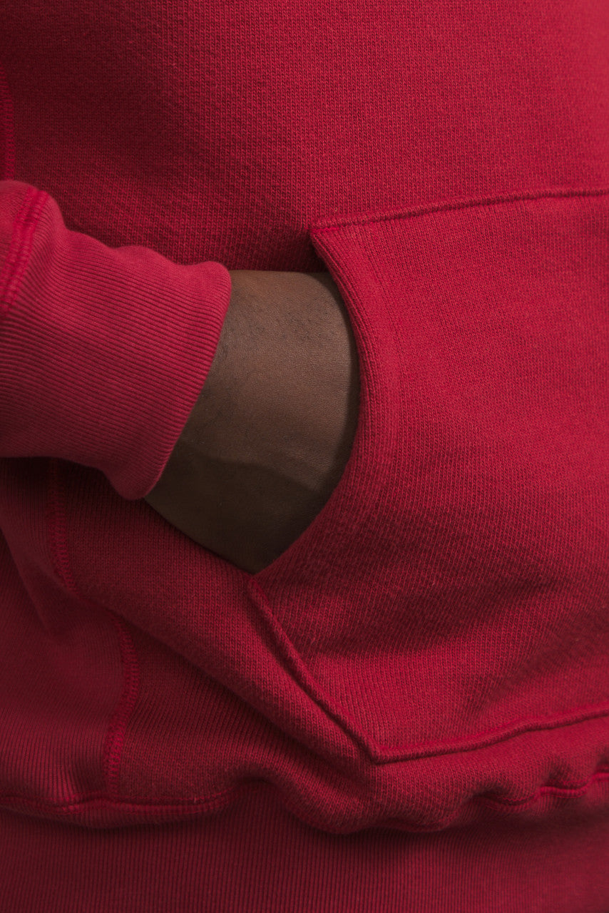 Wonder Looper Pullover Hoodie Double Heavyweight French Terry Red