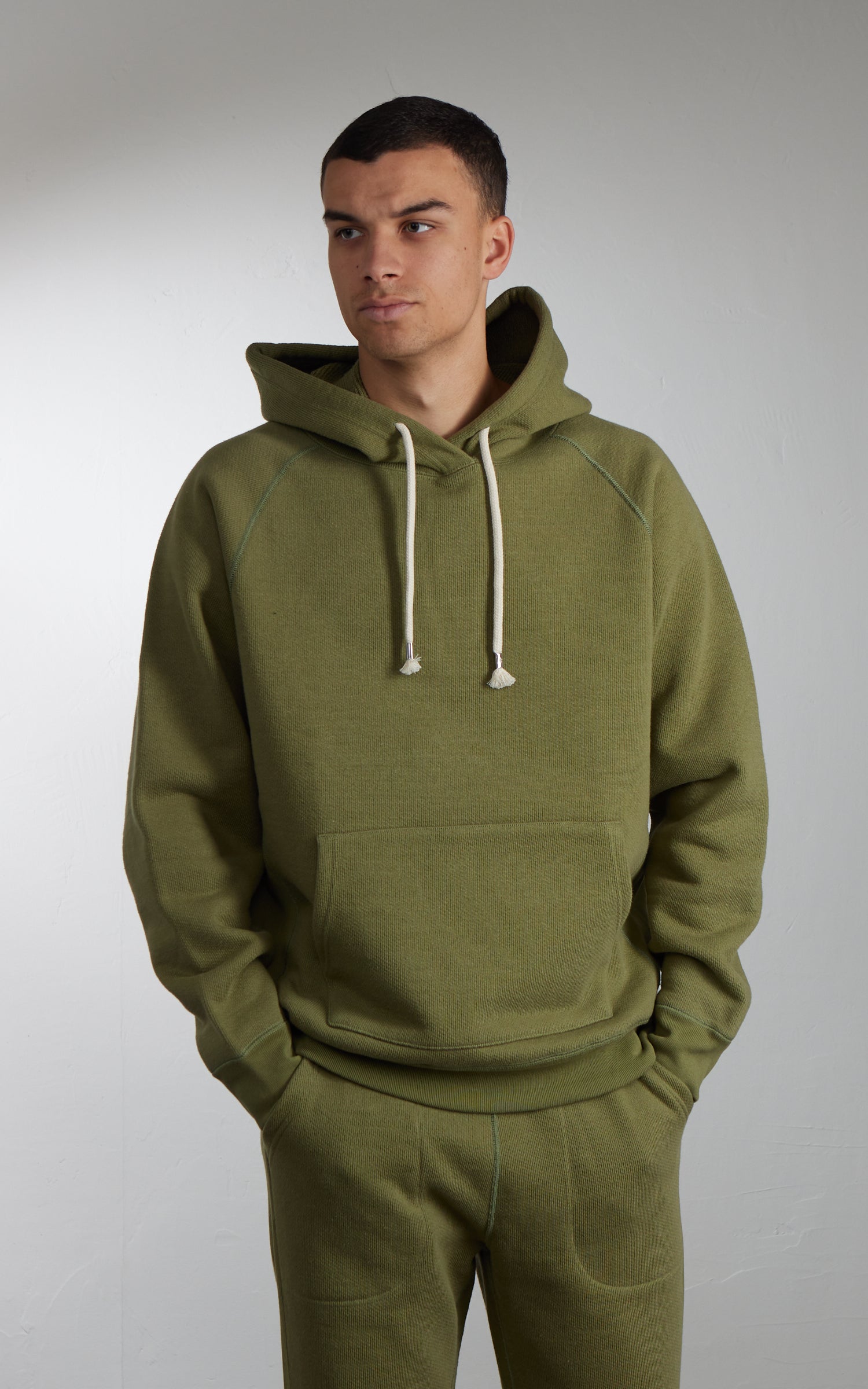 Wonder Looper Pullover Hoodie Double Heavyweight French Terry Sage