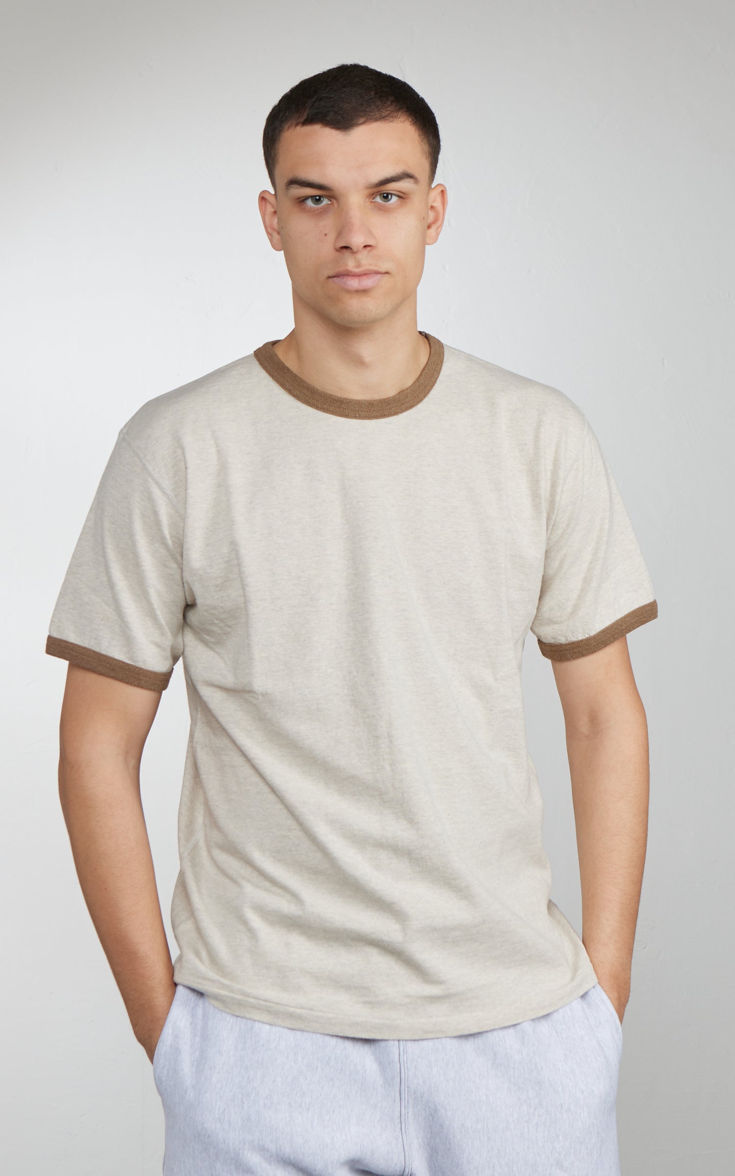 Wonder Looper Recycled Cotton Foxfibre® Ringer T Stone