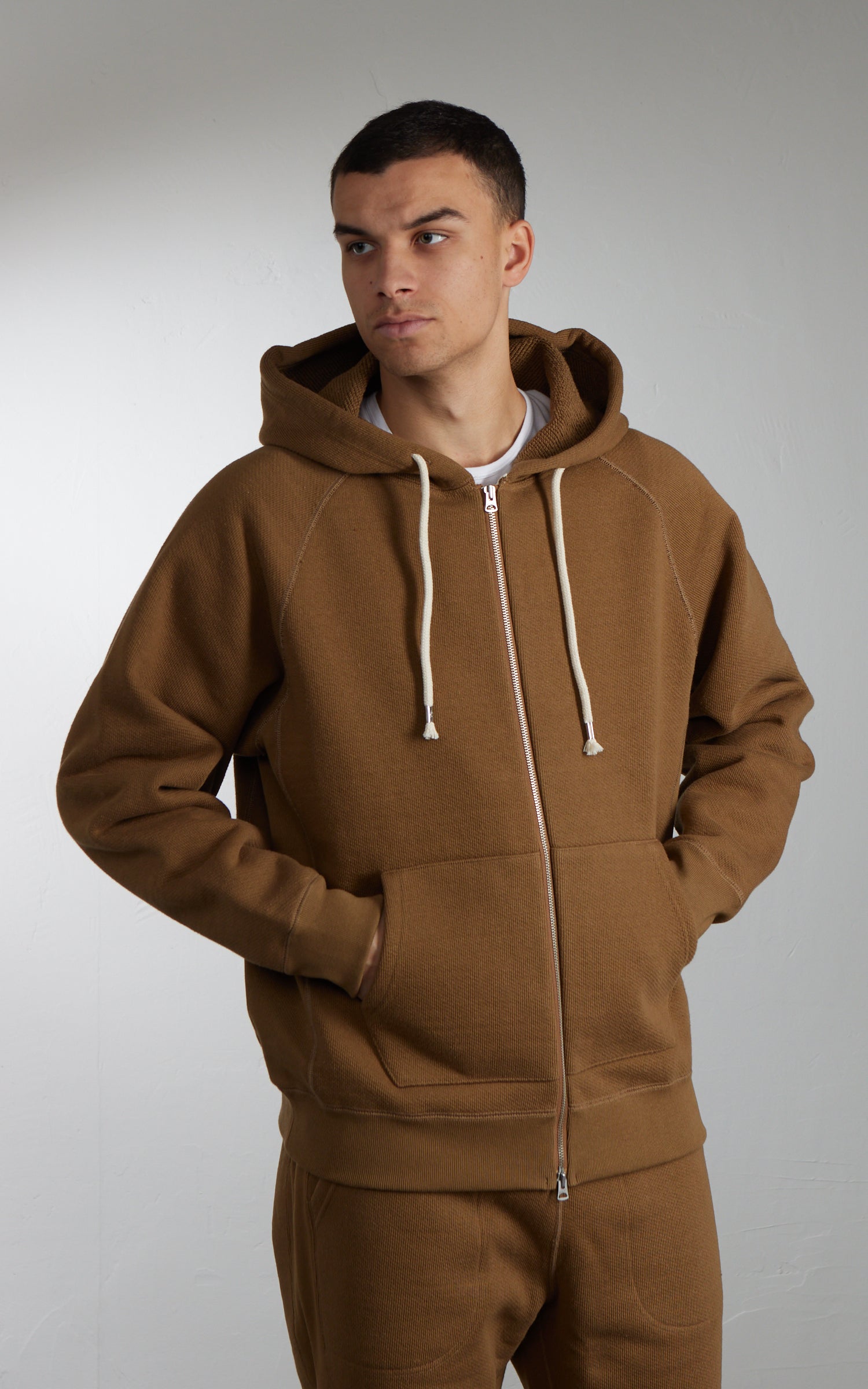 Wonder Looper Zip Hoodie Double Heavyweight French Terry Dune