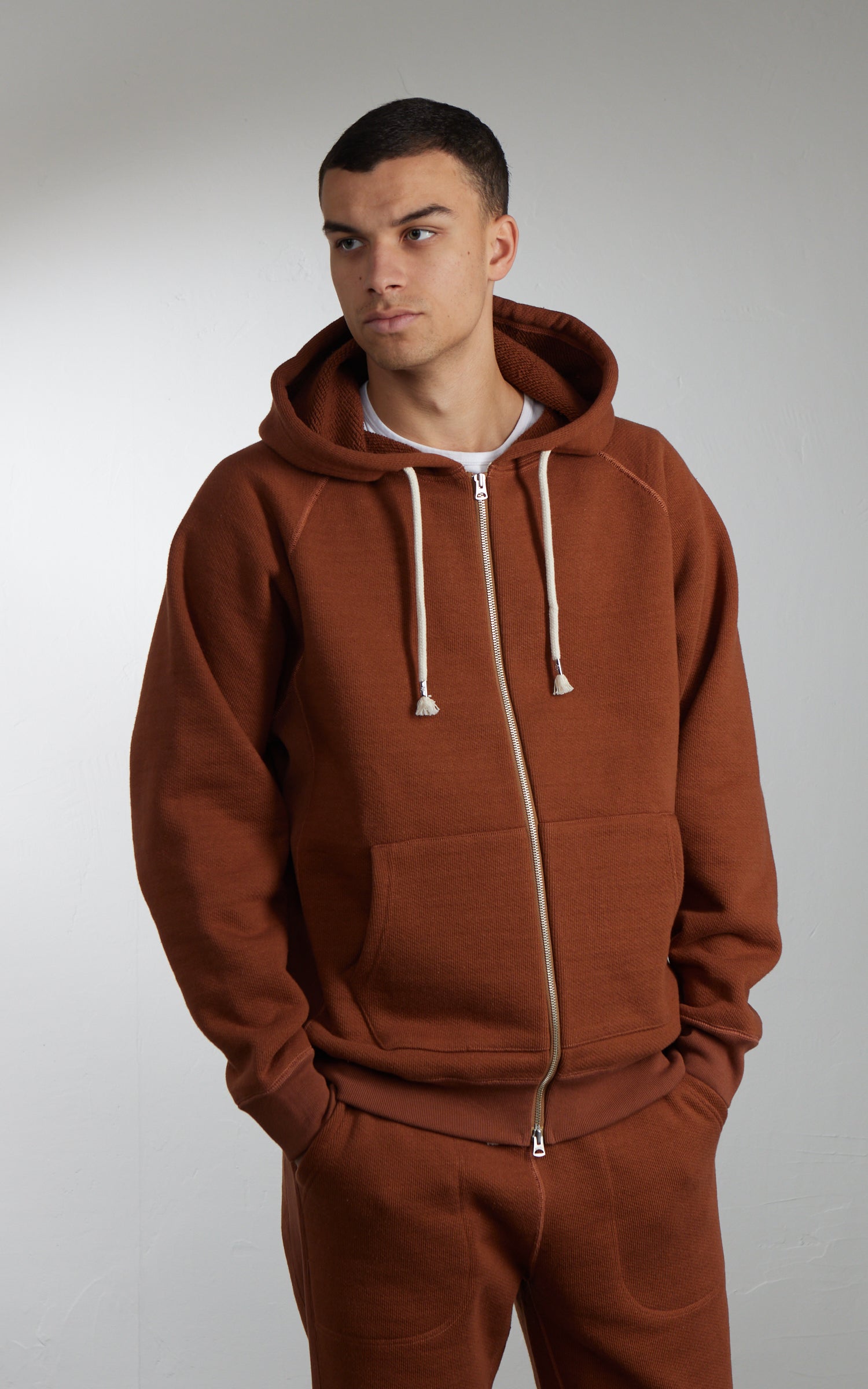 Wonder Looper Zip Hoodie Double Heavyweight French Terry Rust
