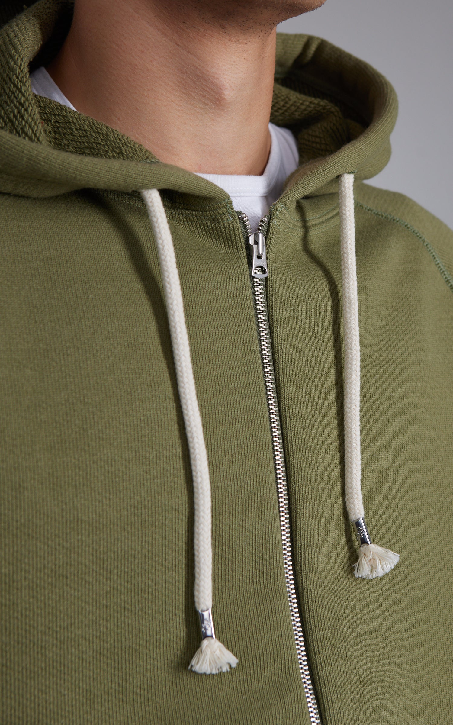 Wonder Looper Zip Hoodie Double Heavyweight French Terry Sage