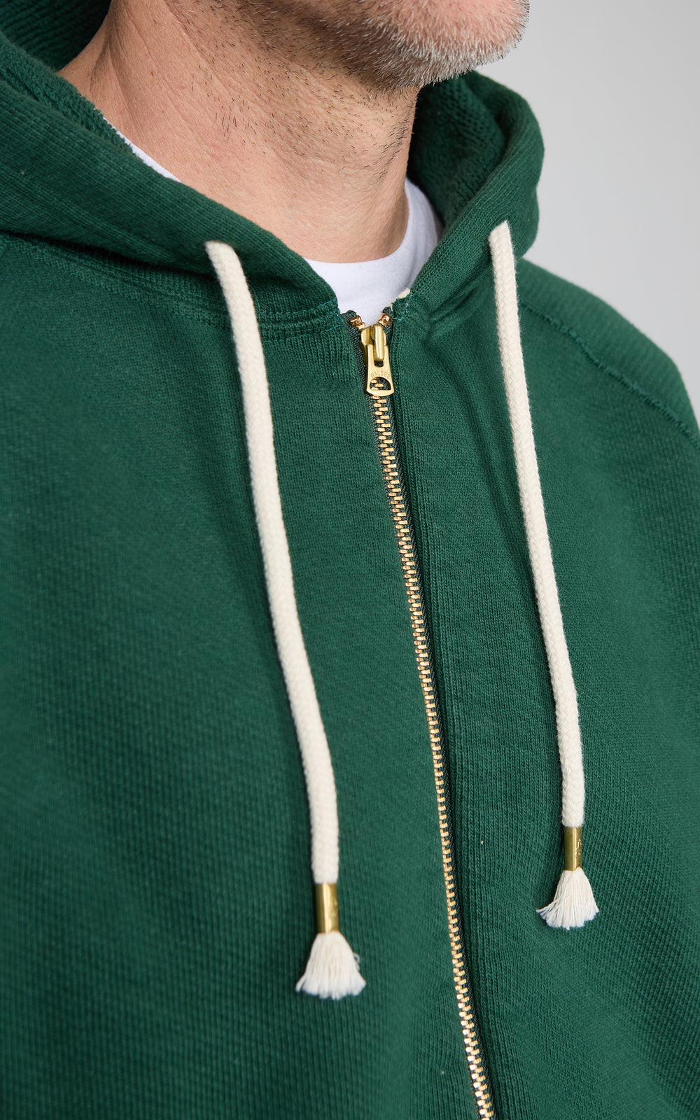 Wonder Looper Zip Hoodie Double Heavyweight French Terry Racing Green