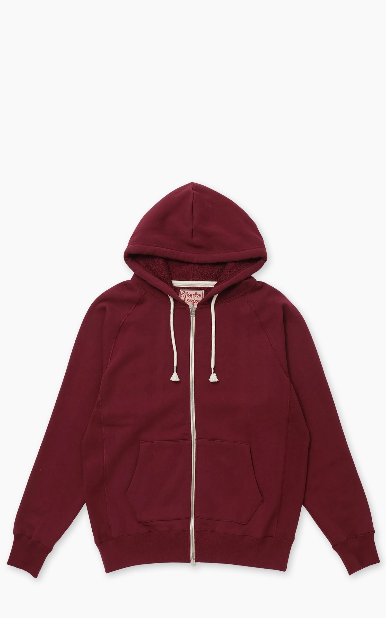 Wonder Looper Zip Hoodie Super Looper French Terry Burgundy