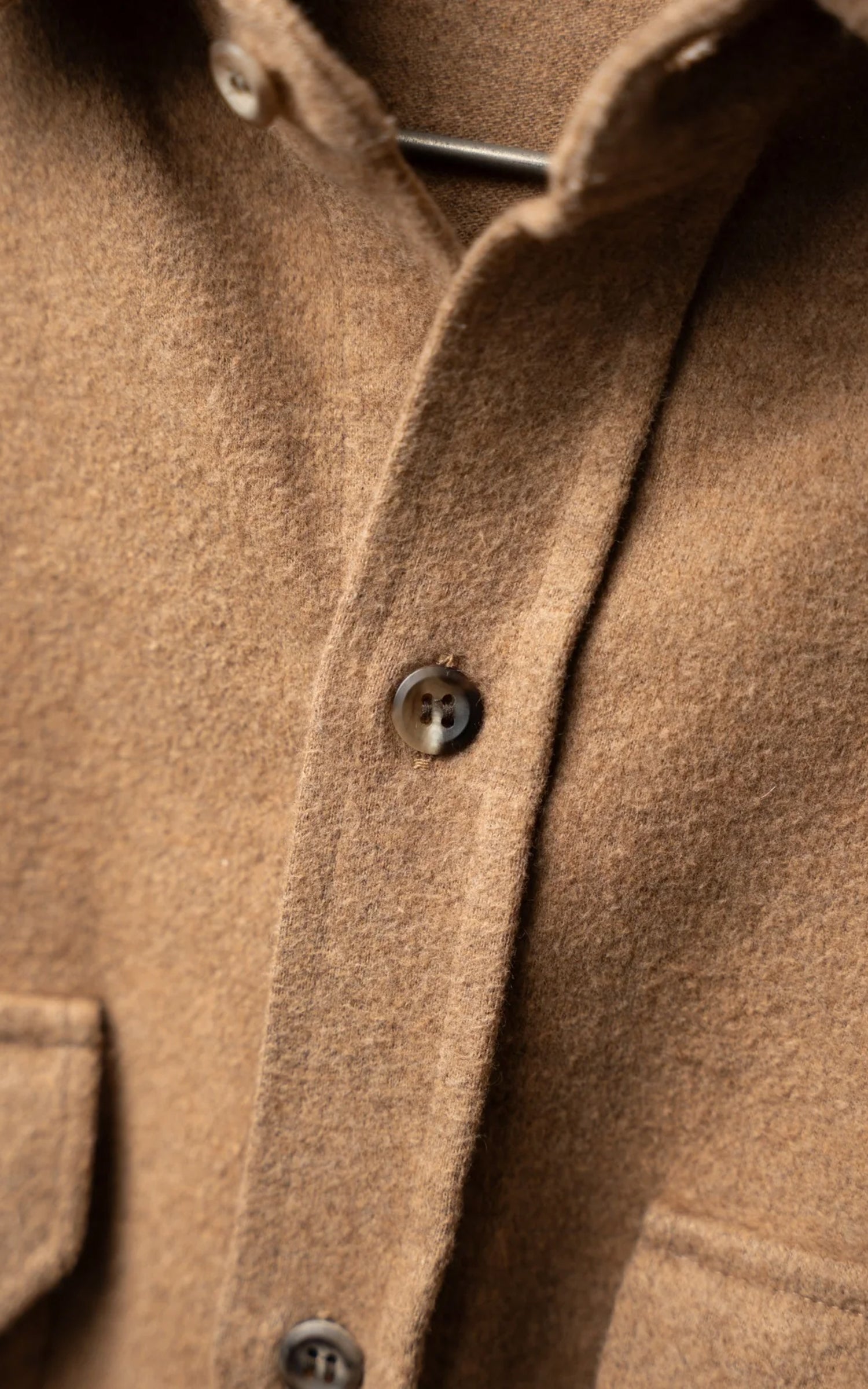 Wonder Looper Foxfibre® Yak Blend Knit Flannel Field Shirt Tobacco