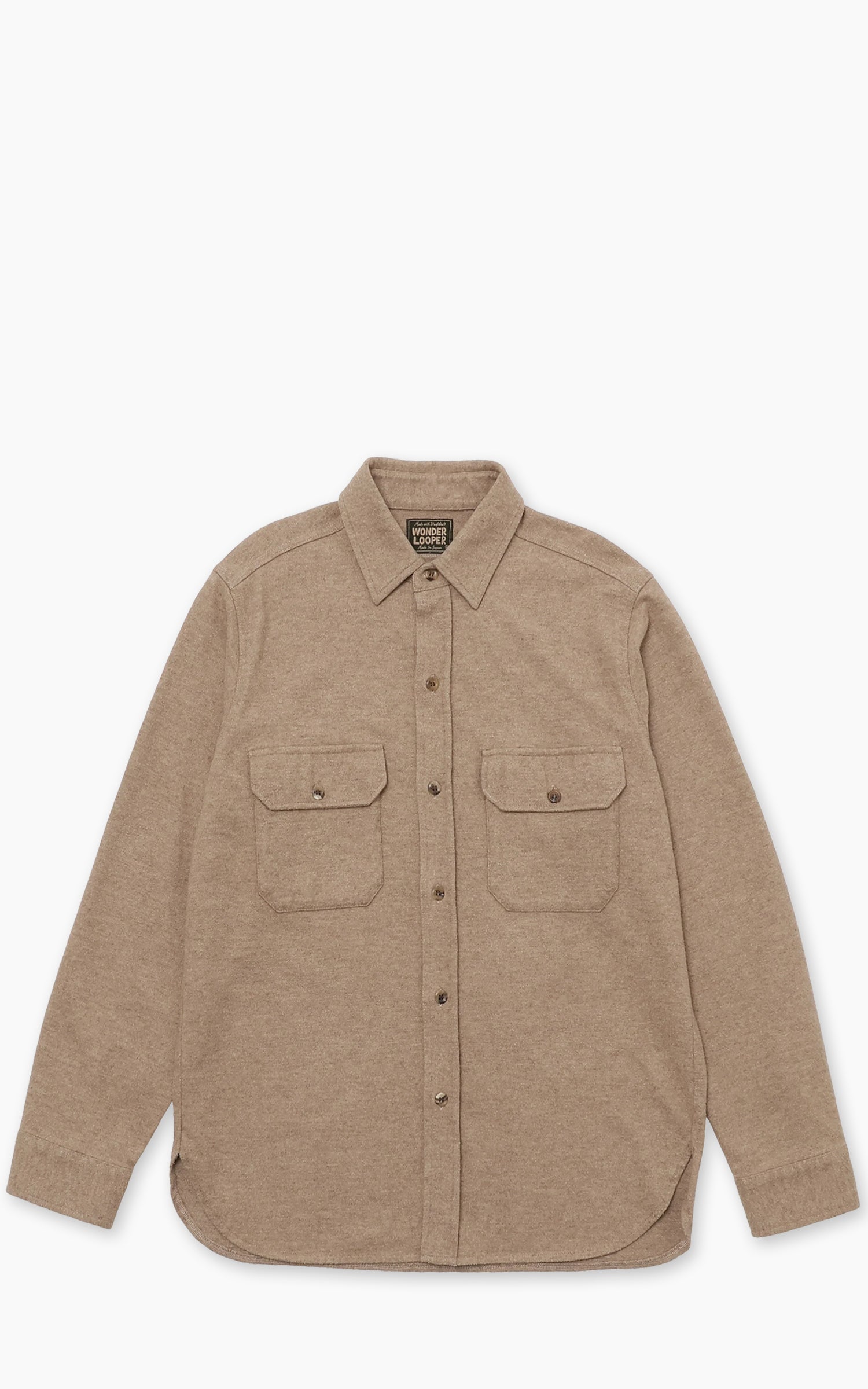 Wonder Looper Foxfibre® Yak Blend Knit Flannel Field Shirt Ash