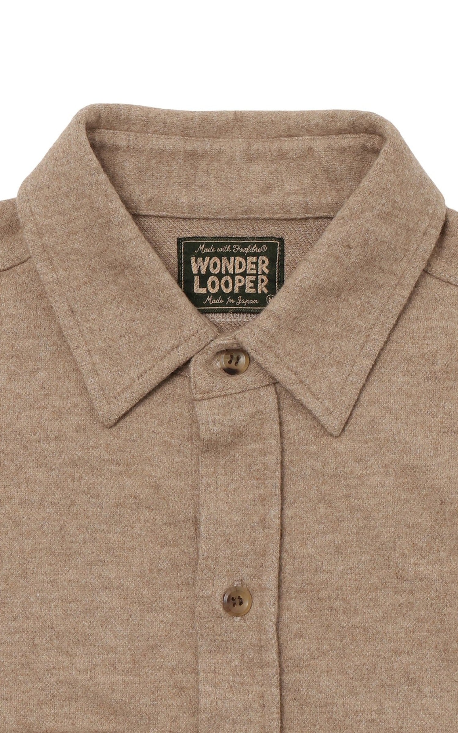 Wonder Looper Foxfibre® Yak Blend Knit Flannel Field Shirt Ash