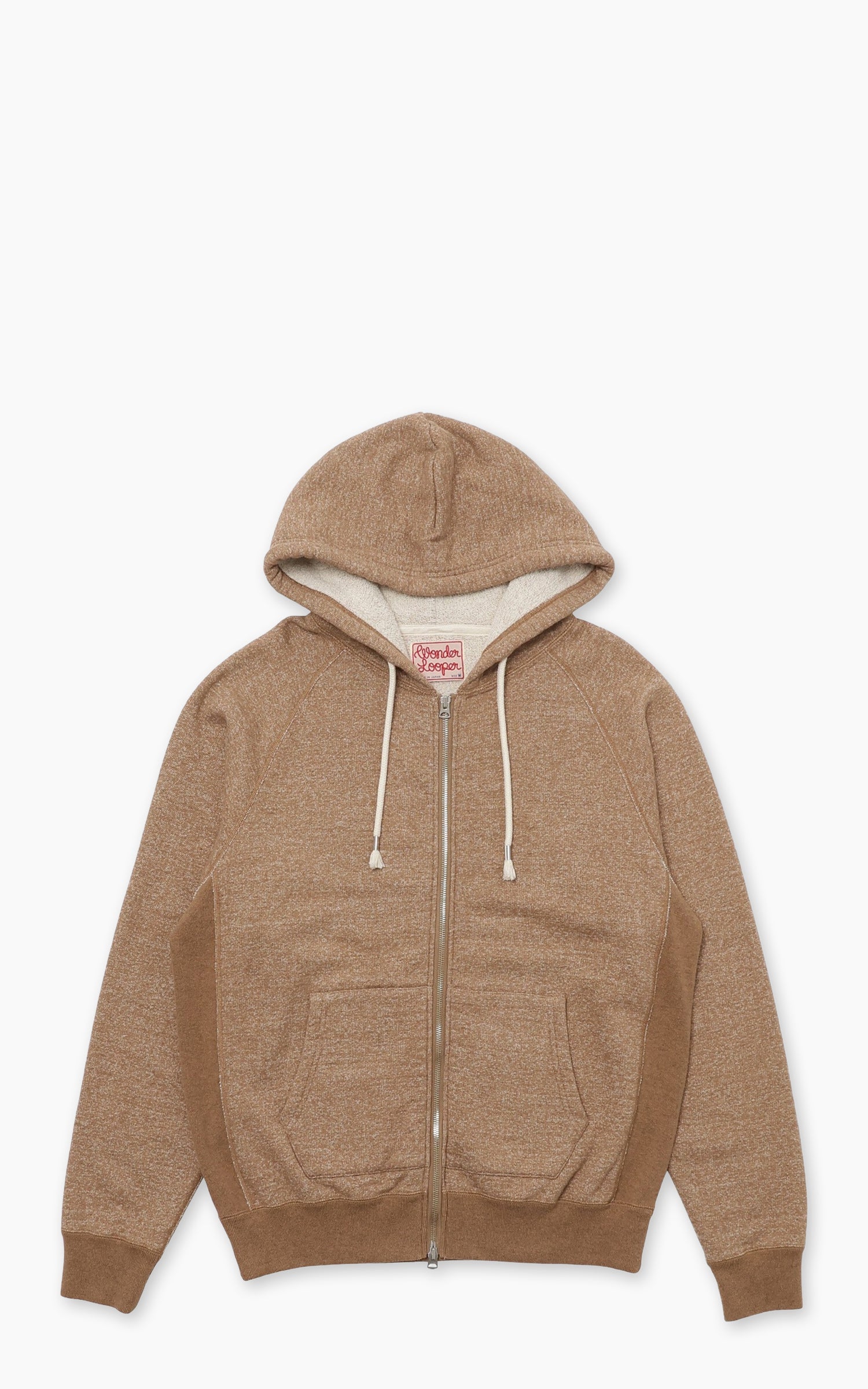 Wonder Looper Foxfibre® Yak Blend French Terry Zip Hoodie Tobacco