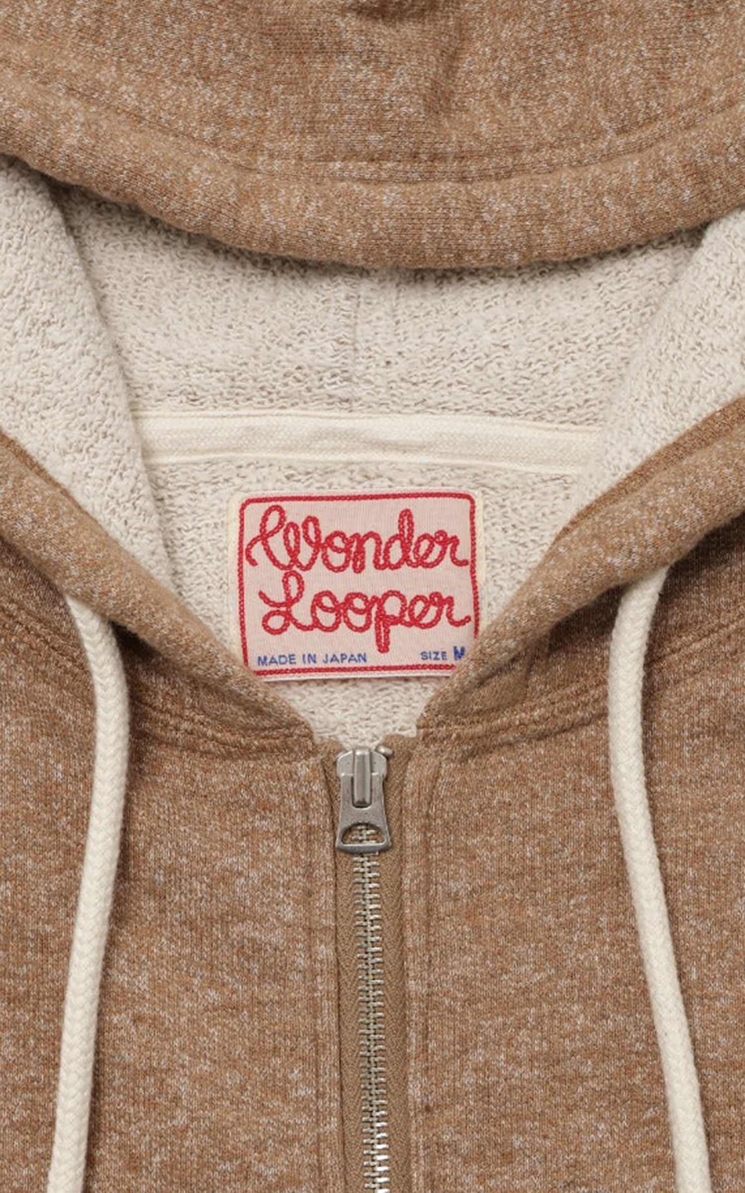 Wonder Looper Foxfibre® Yak Blend French Terry Zip Hoodie Tobacco