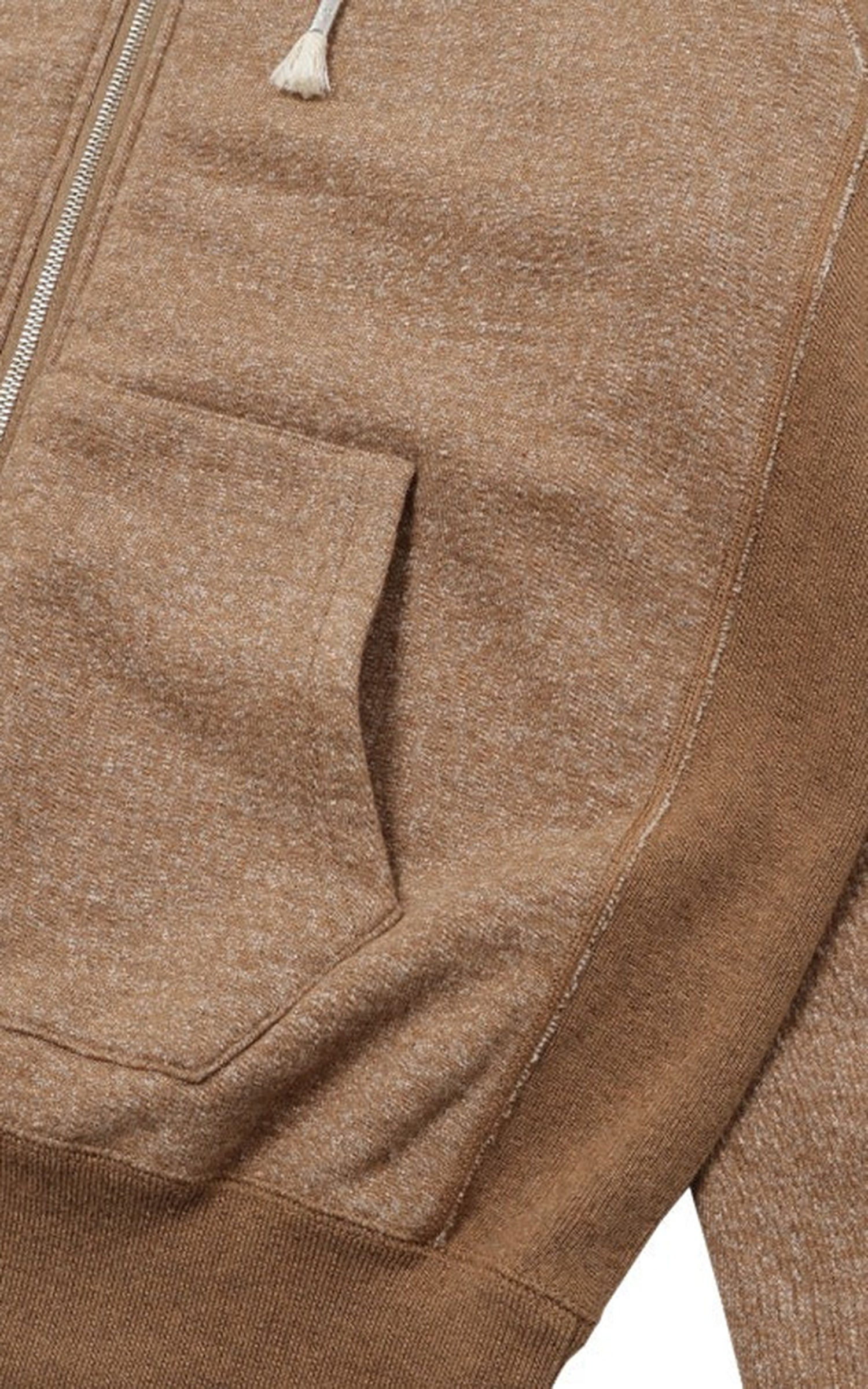 Wonder Looper Foxfibre® Yak Blend French Terry Zip Hoodie Tobacco