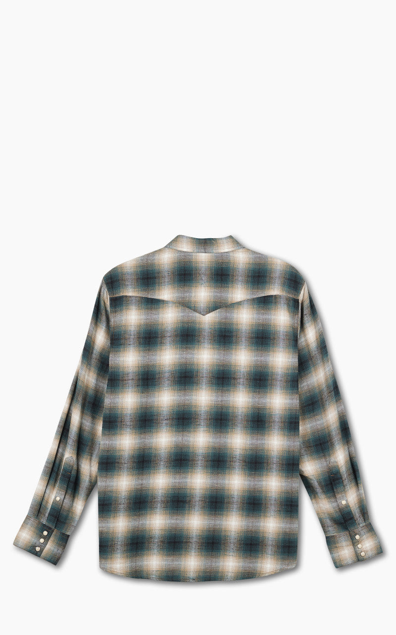 Wrangler L/S Western Shirt Dunkles Matcha
