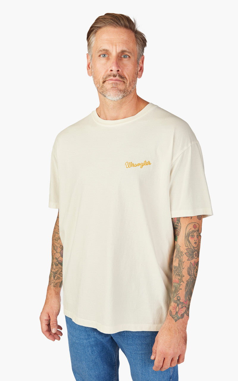 Wrangler Slogan Tee Worn White