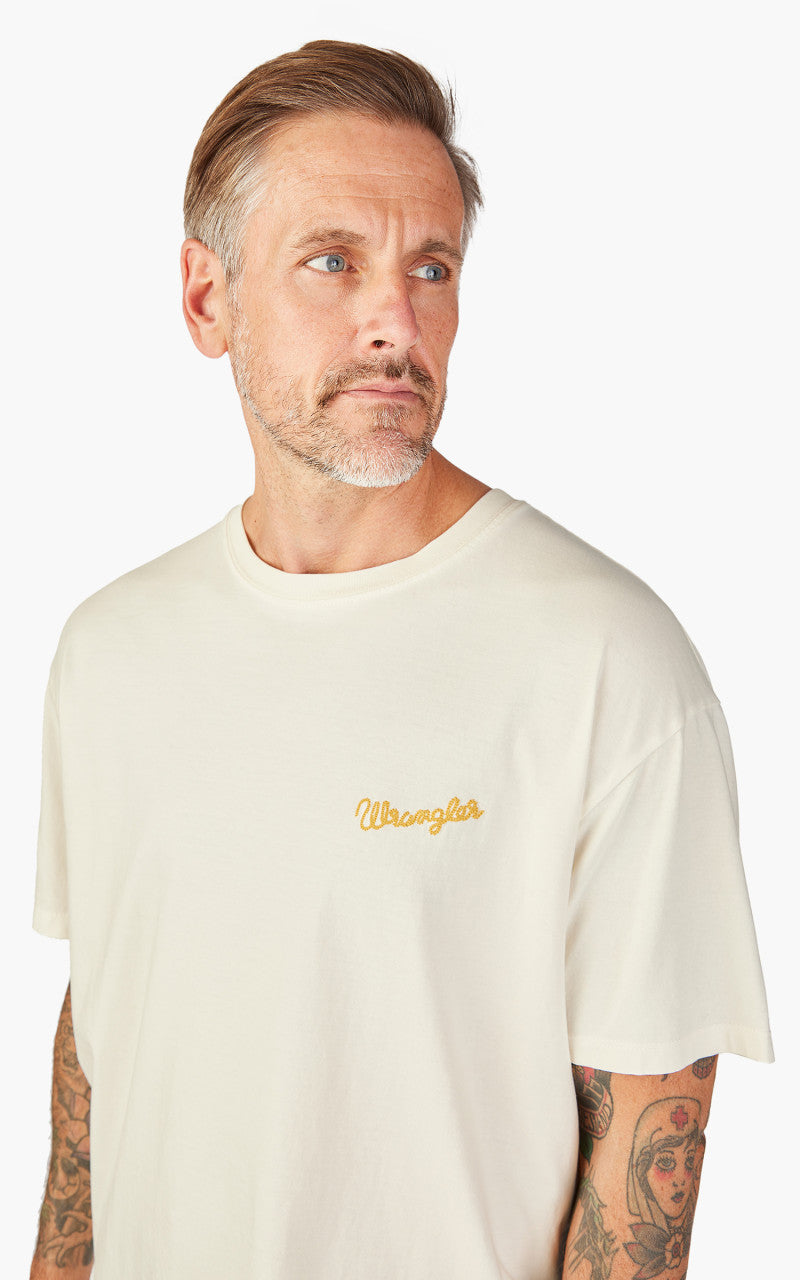 Wrangler Slogan Tee Worn White