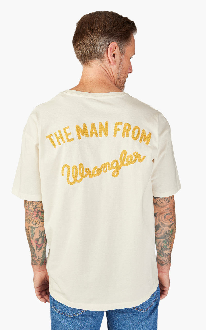 Wrangler Slogan Tee Worn White