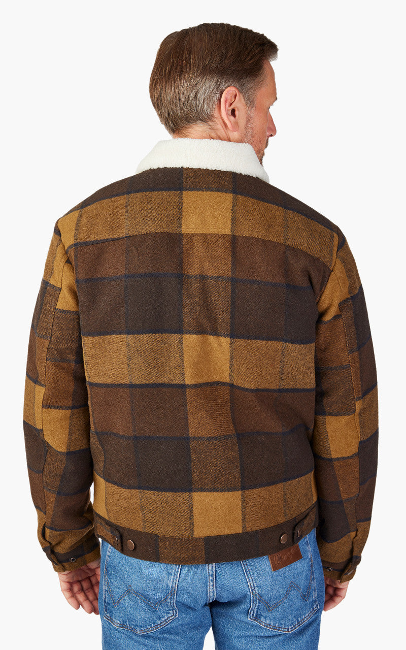 Wrangler Wool Trucker Jacket Yellow Check
