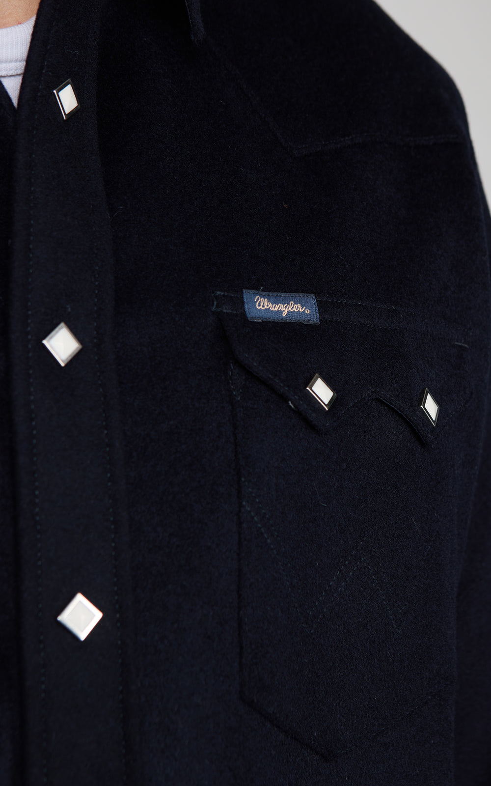 Wrangler Blue Bell Regular Wool Western Shirt Dark Navy