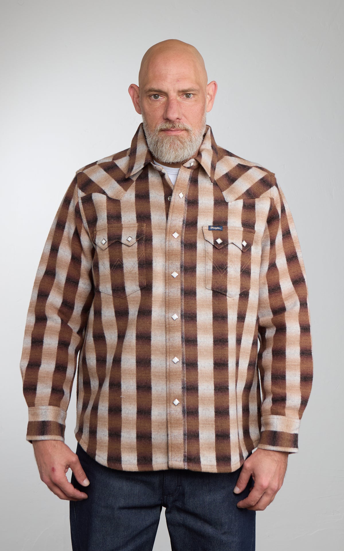 Wrangler Blue Bell Regular Wool Western Shirt Ombre
