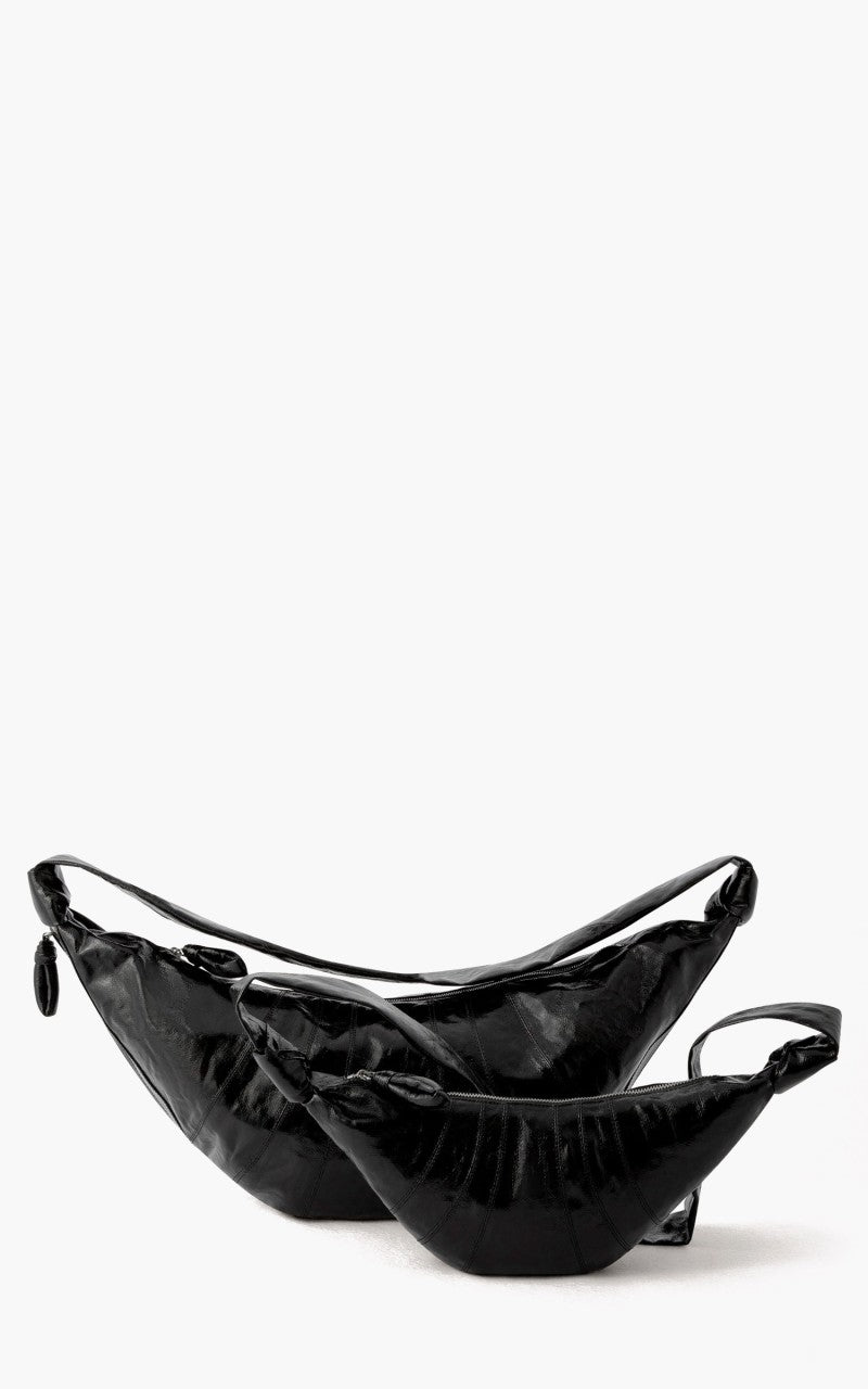 Lemaire Small Croissant Bag Coated Cotton Black