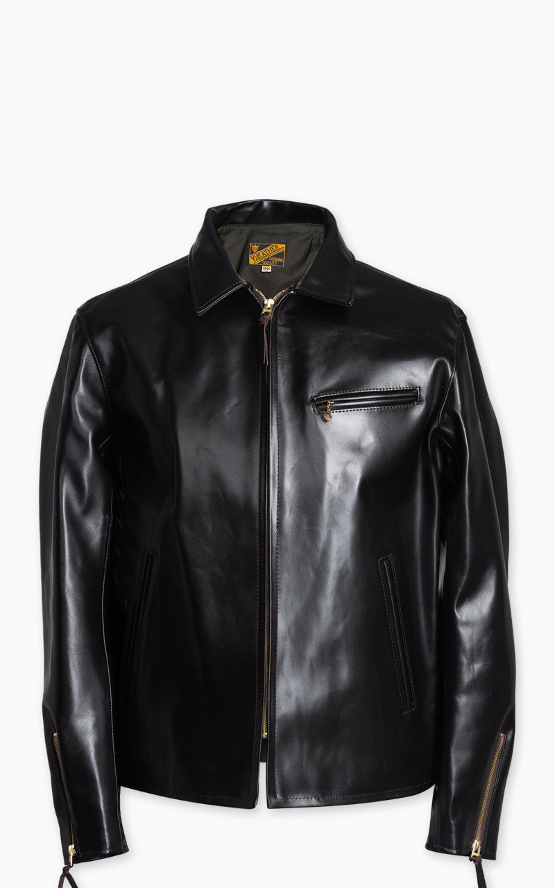 Y'2 Leather PR-65 Vintage Horsehide Light Single Riders Leather Jacket Black