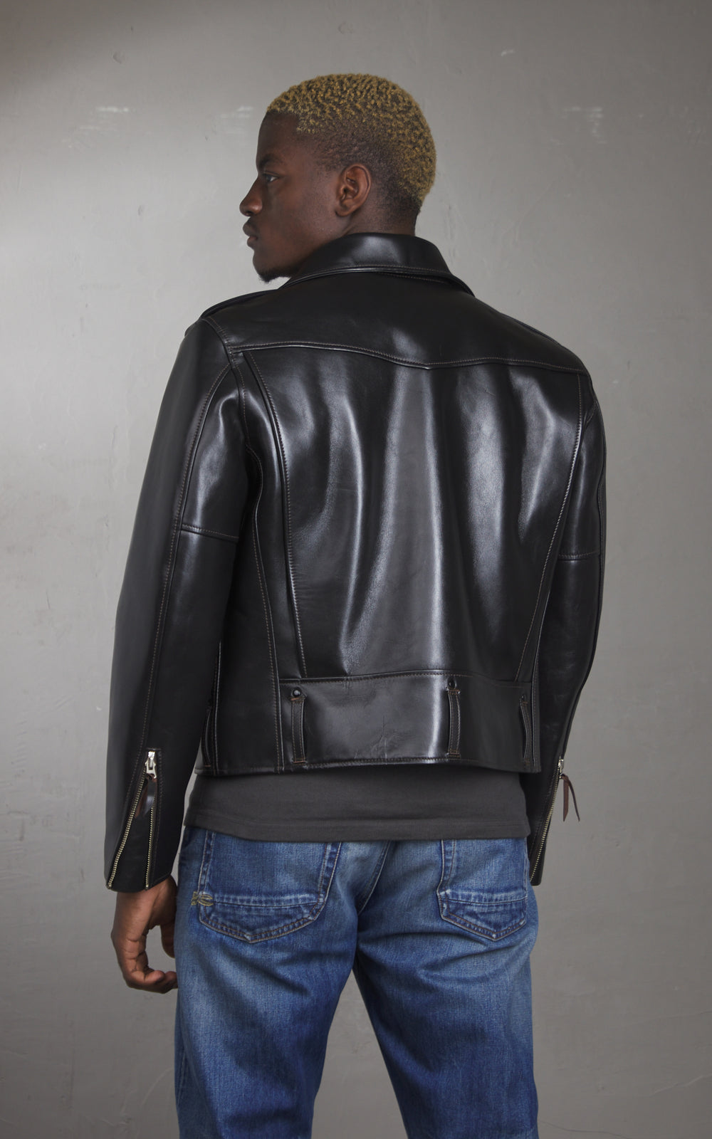 Y'2 Leather HR-55 Horsehide Leather Vintage D-Pocket Double Rider Jacket