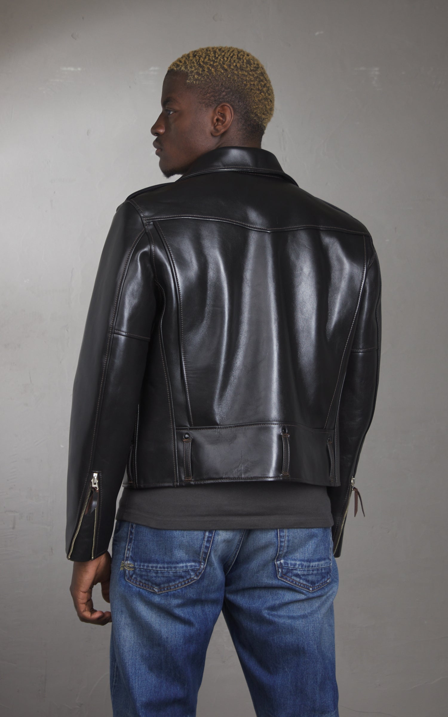 Y'2 Leather HR-55 Horsehide Leather Vintage D-Pocket Double Rider Jacket