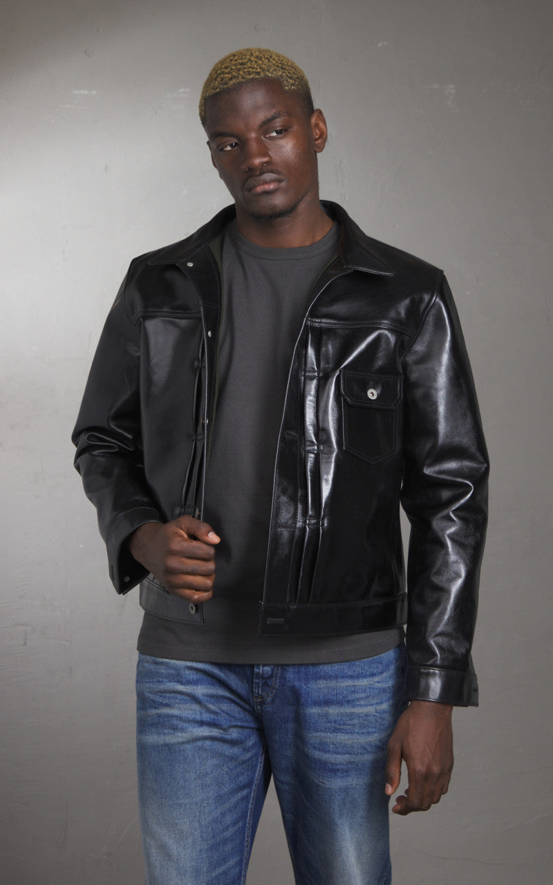Y'2 Leather LB-140 Horsehide Aniline Type I Leather Jacket Black