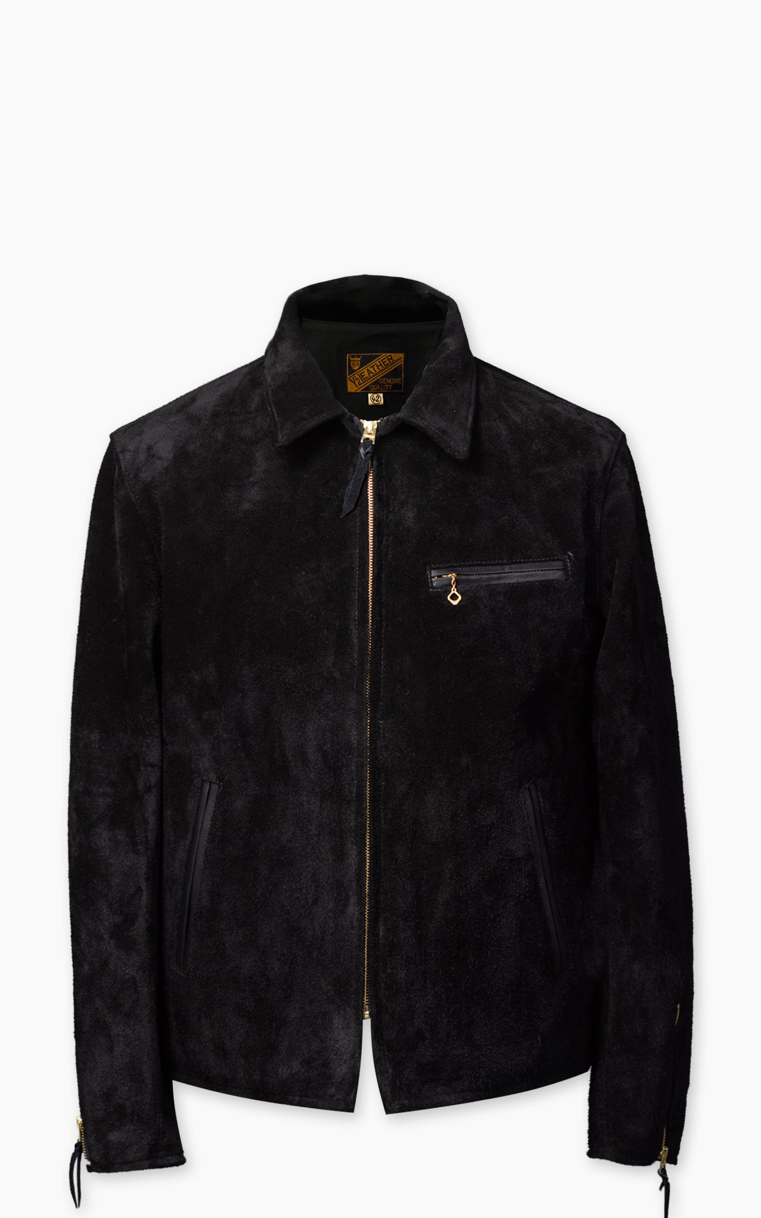 Y'2 Leather TR-65 Steer Roughout Single Riders Jacket Black