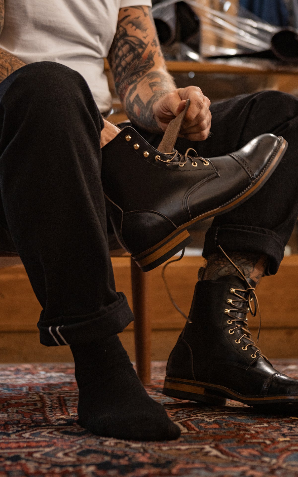 Unmarked DB Hunter Cap Toe Black CXL