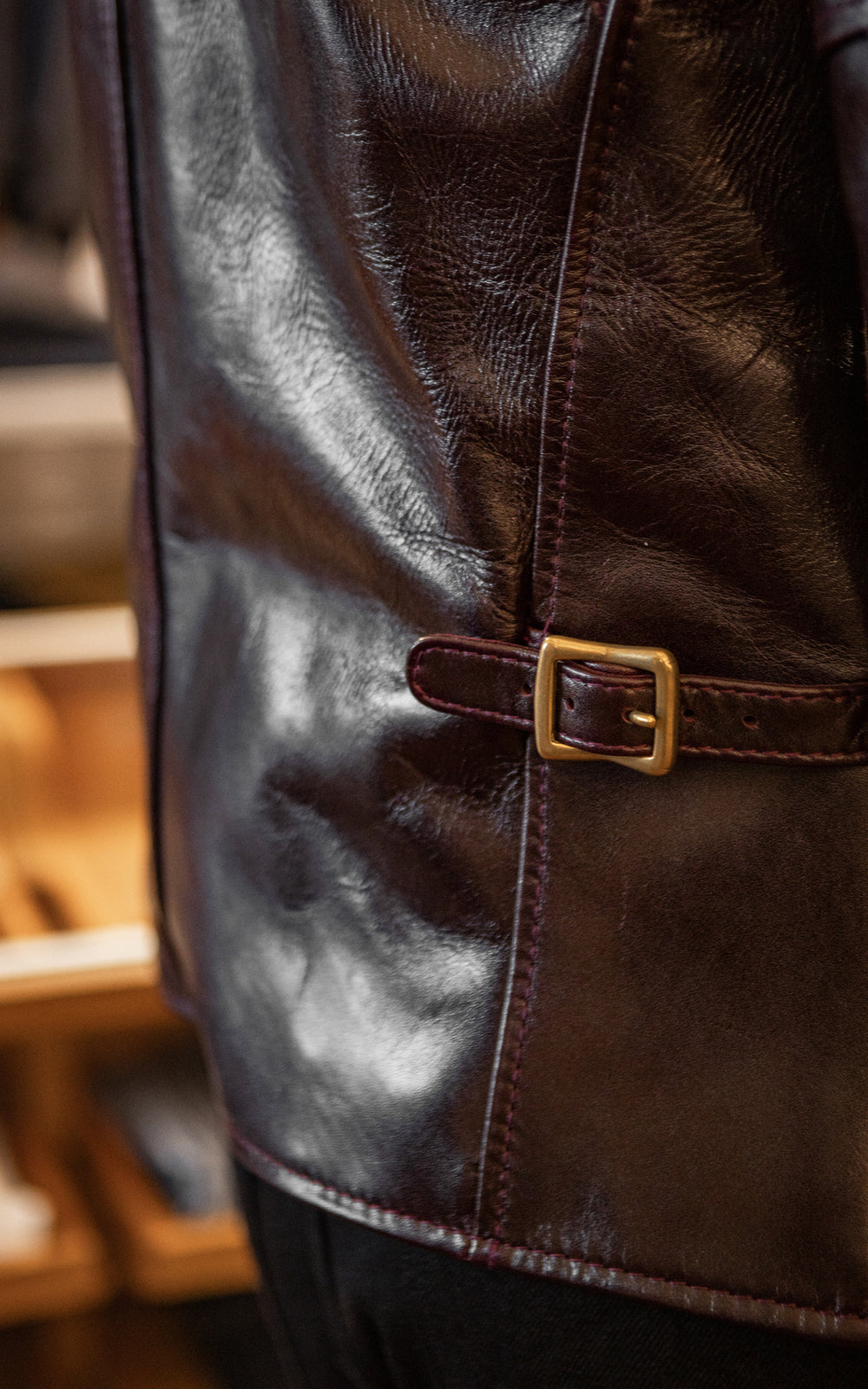 Y'2 Leather LSR-42 Aniline Steer Single Breasted Jacket Cherry