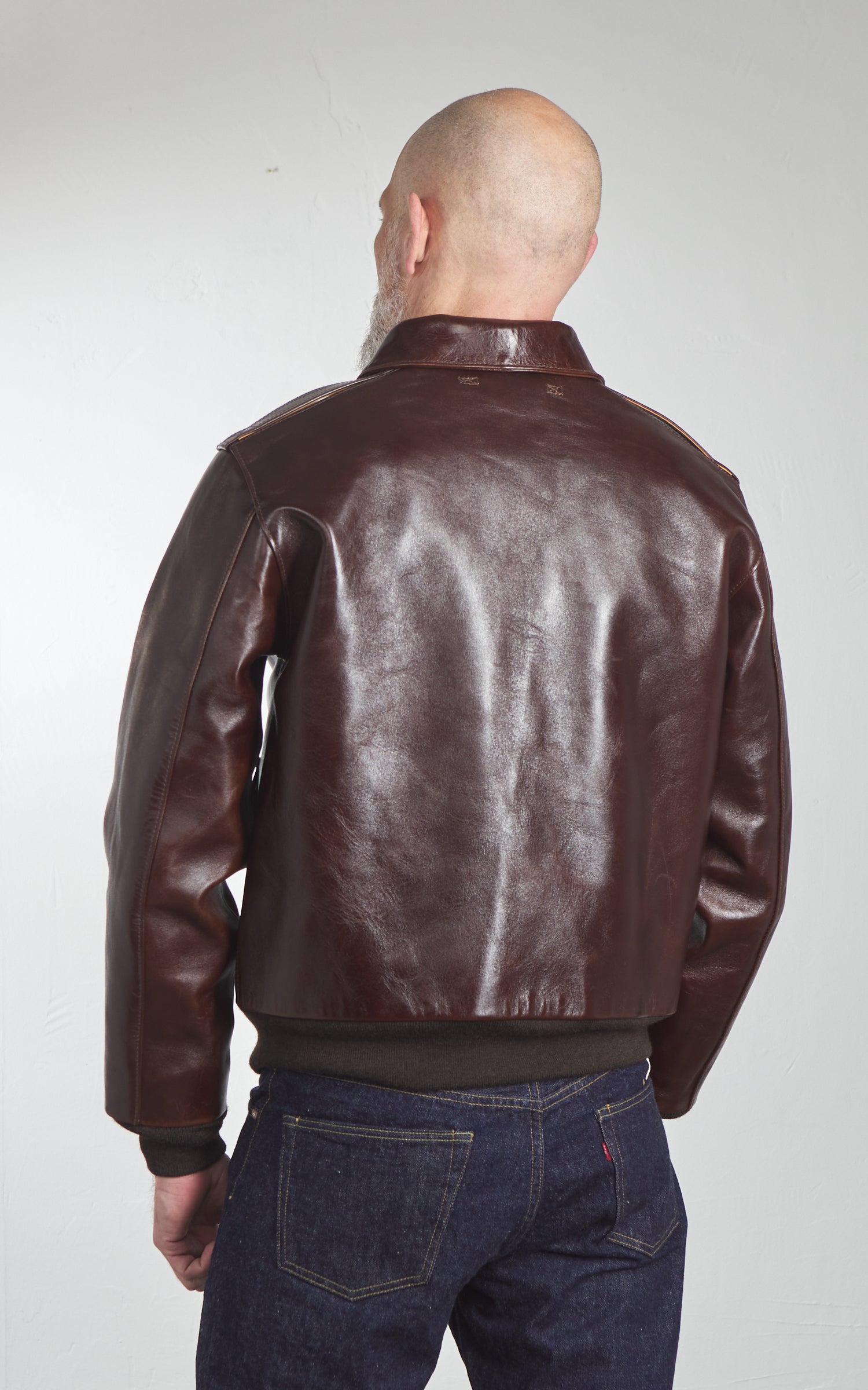 Y'2 Leather A-2 Type Pull Up Leather Jacket Brown