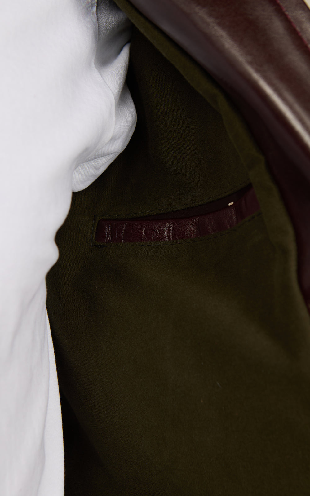 Y'2 Leather LSR-42 Aniline Steer Single Breasted Jacket Cherry