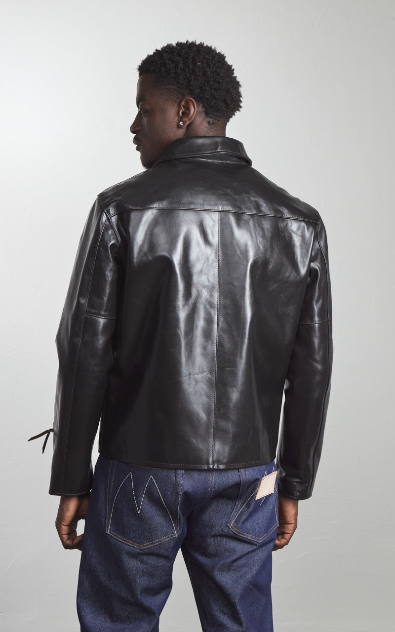 Y'2 Leather PR-65 Vintage Horsehide Light Single Riders Leather Jacket Black