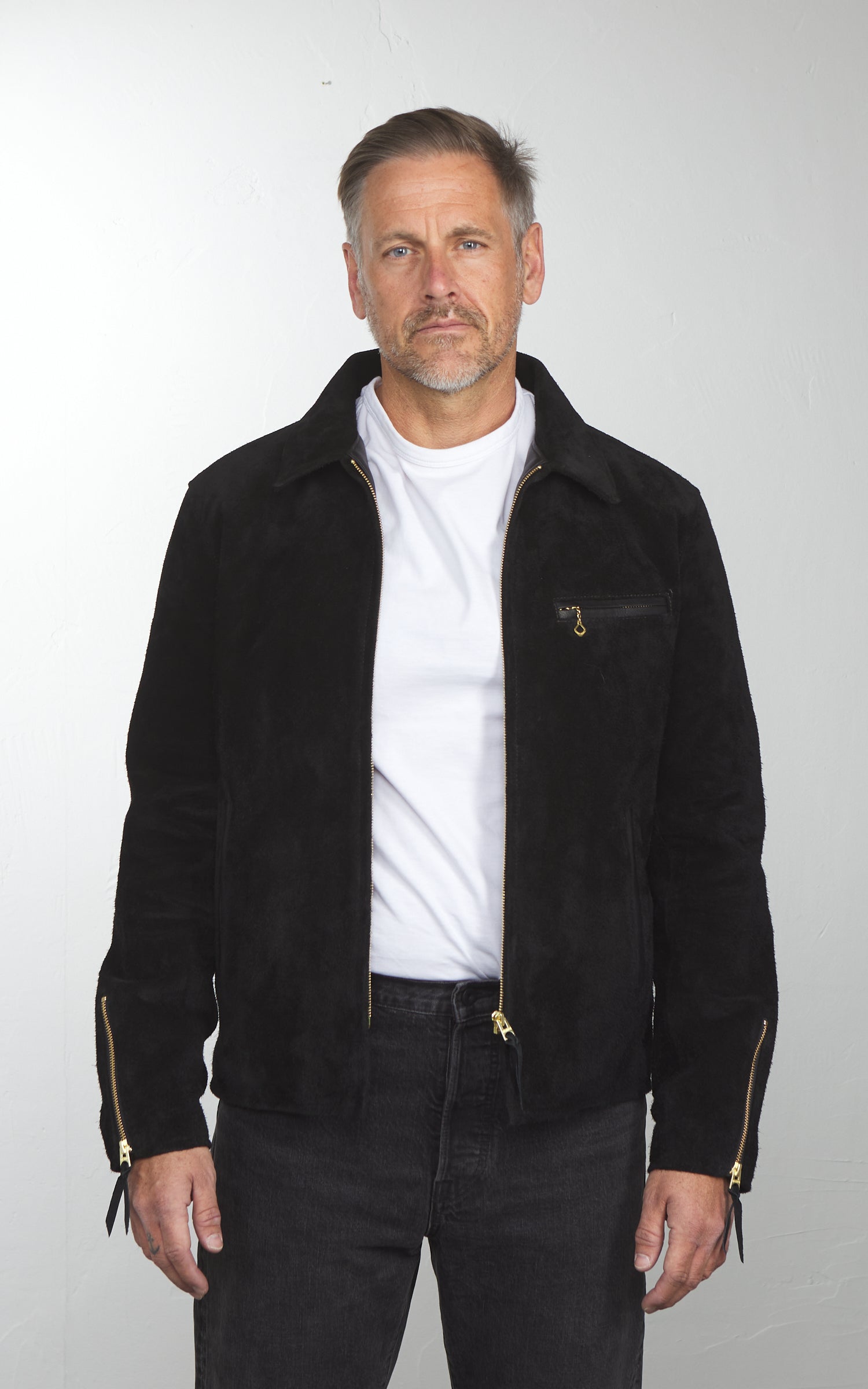 Y'2 Leather TR-65 Steer Roughout Single Riders Jacket Black