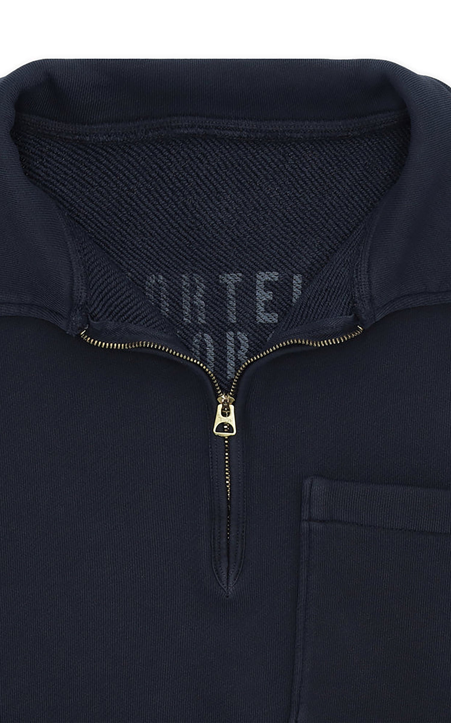 Fortela Yale Fleece Jersey Quarter Zip Sweatshirt Blue