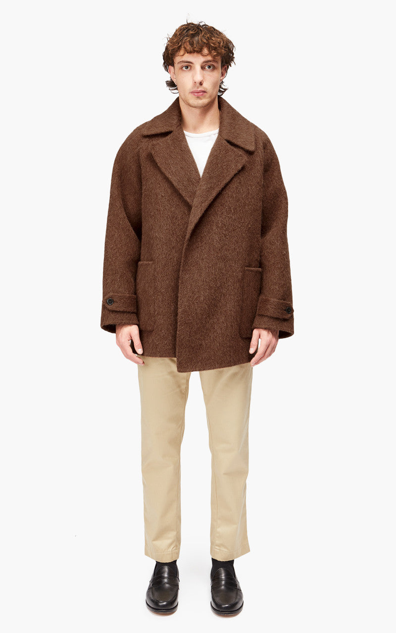 YLÈVE Wool Alpaca Reversible Coat Tobacco