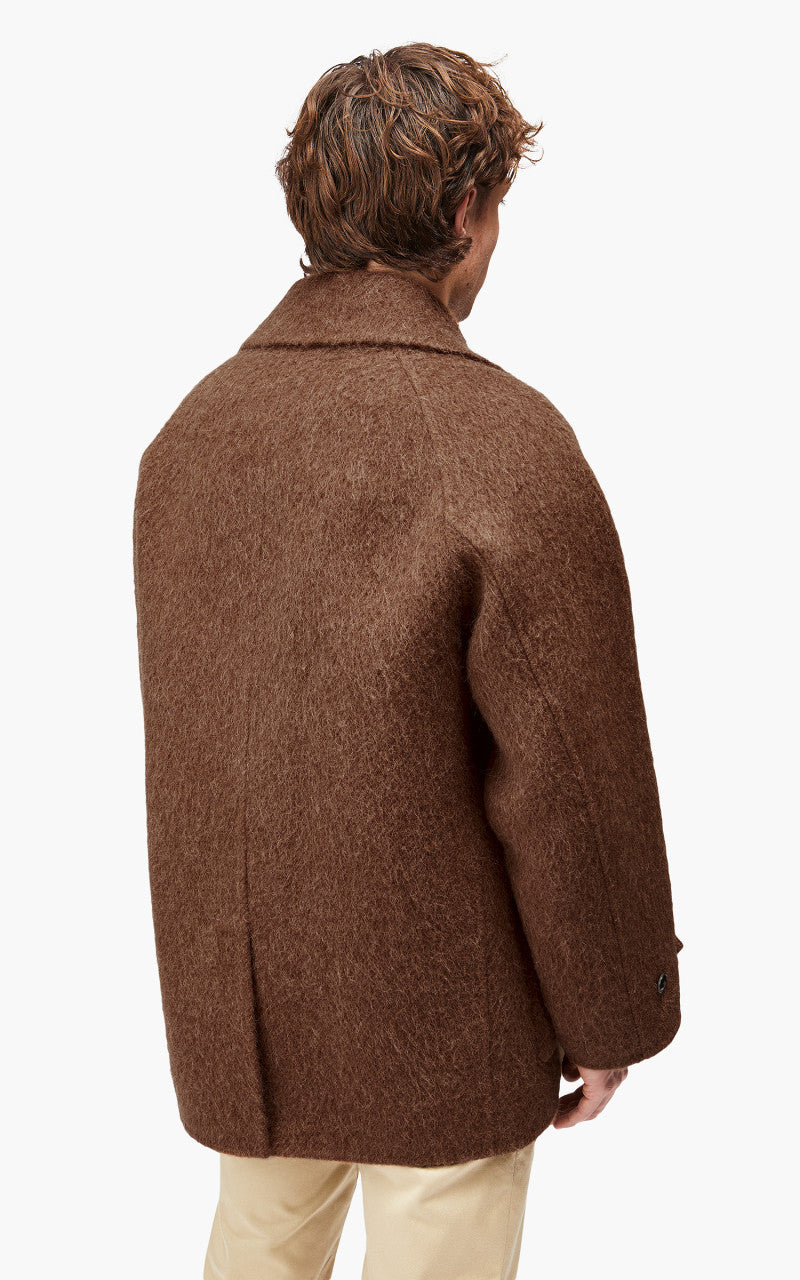 YLÈVE Wool Alpaca Reversible Coat Tobacco