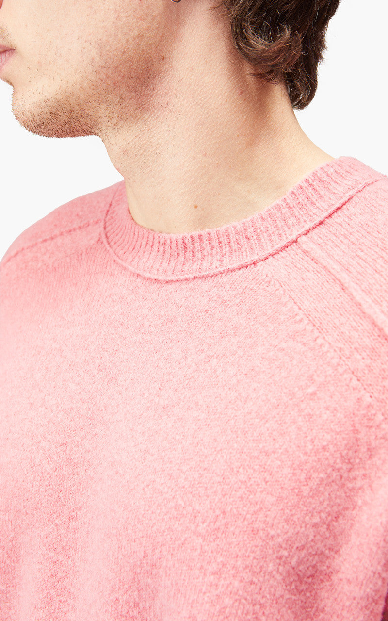 YLÈVE Wool Boucle Knit Pullover Pink