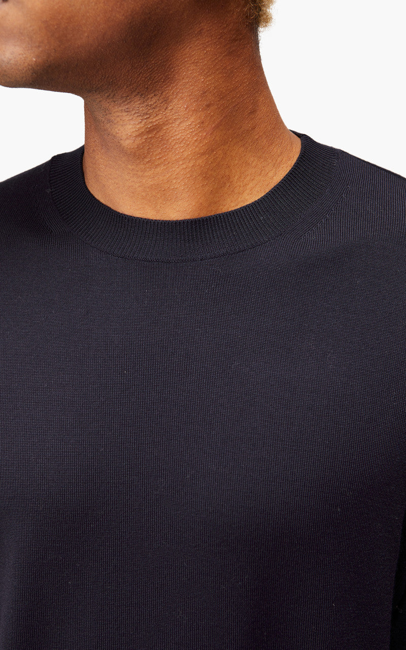 YLÈVE Superfine Merino Wool Knit Pullover Navy