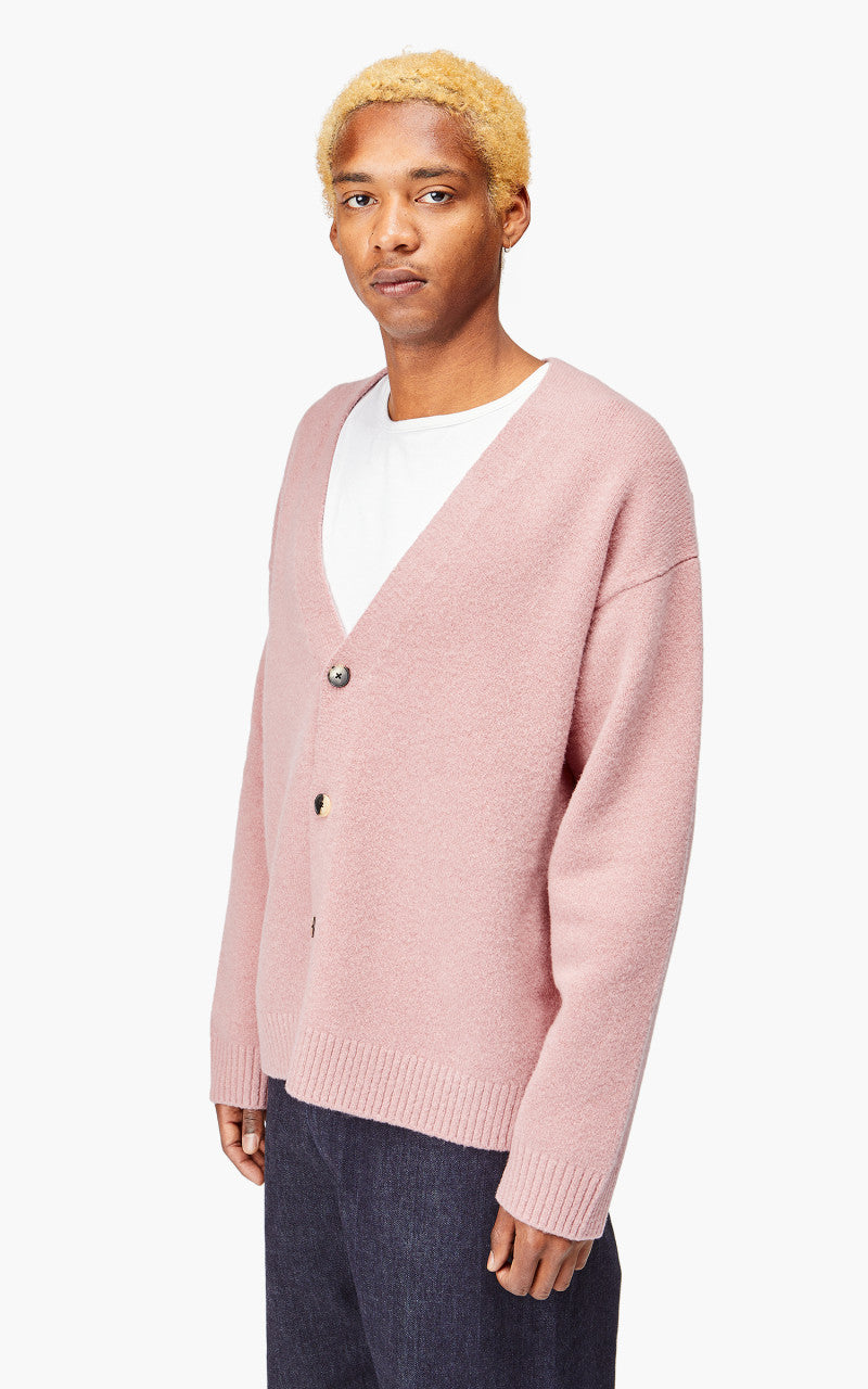 YLÈVE Wool Boucle Knit Cardigan Pink