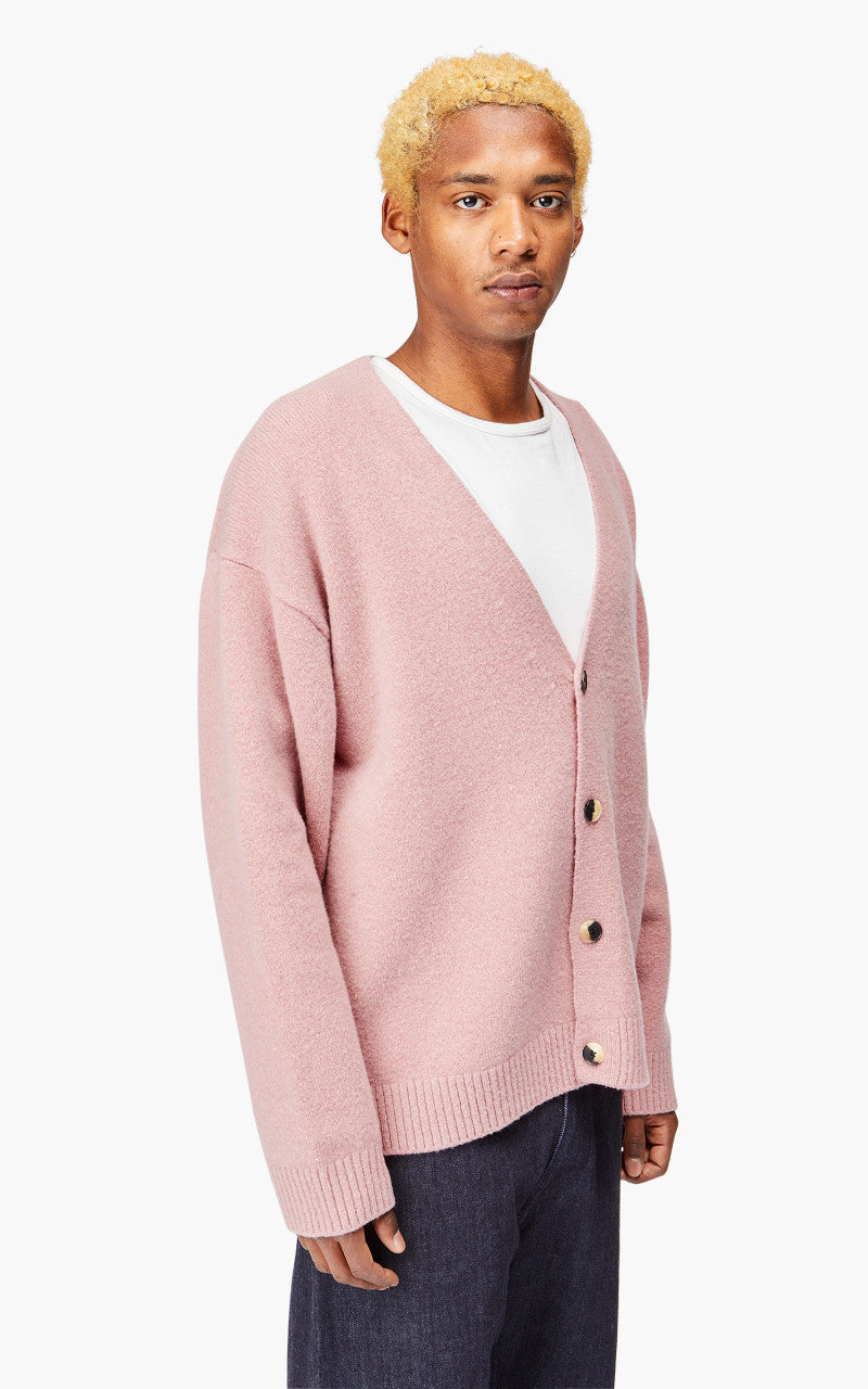 YLÈVE Wool Boucle Knit Cardigan Pink