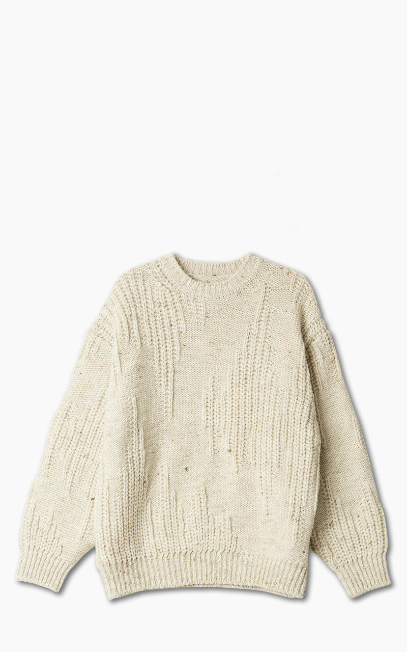 Yoke Wool Knit Sweater Ivory