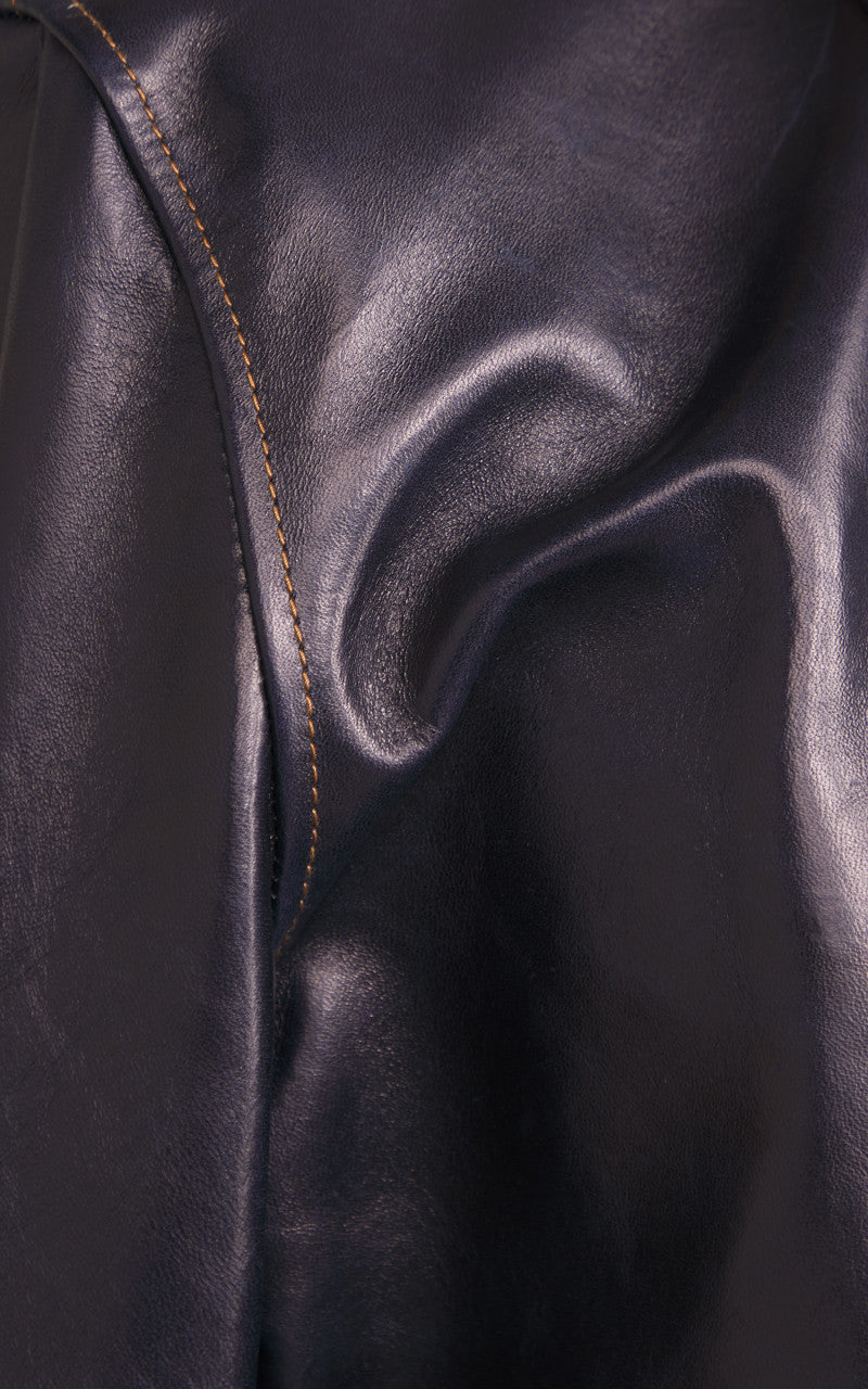 Y'2 Leather IR-42 Horsehide Single Riders Leather Jacket Indigo