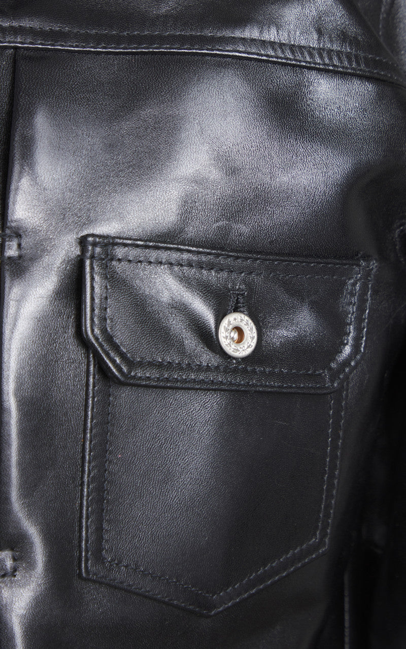 Y'2 Leather LB-140 Horsehide Aniline Type I Leather Jacket Black