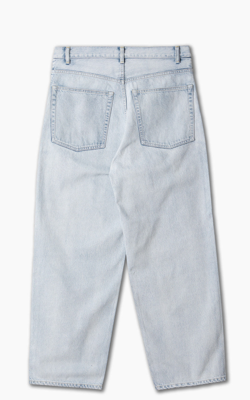 YLÈVE 13.5oz Denim Baggy Trousers Fade Ice Indigo