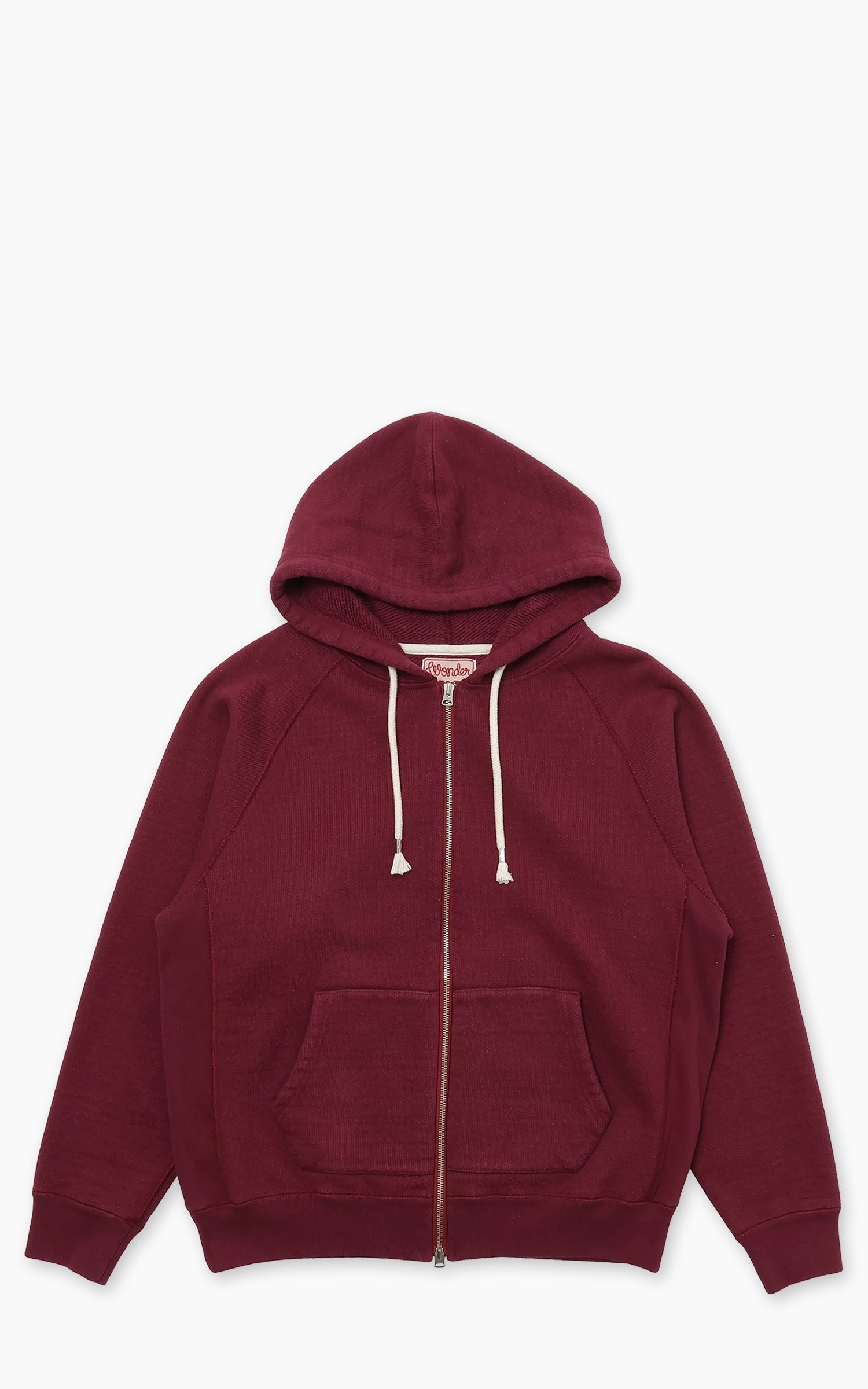 Wonder Looper Zip Hoodie Double Heavyweight French Terry Burgundy