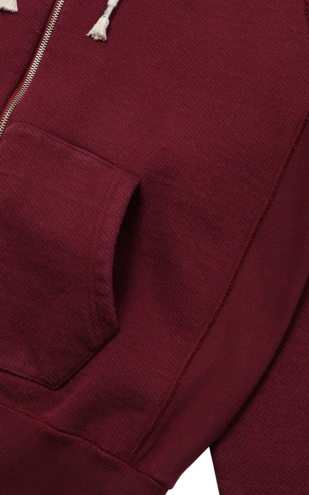 Wonder Looper Zip Hoodie Double Heavyweight French Terry Burgundy