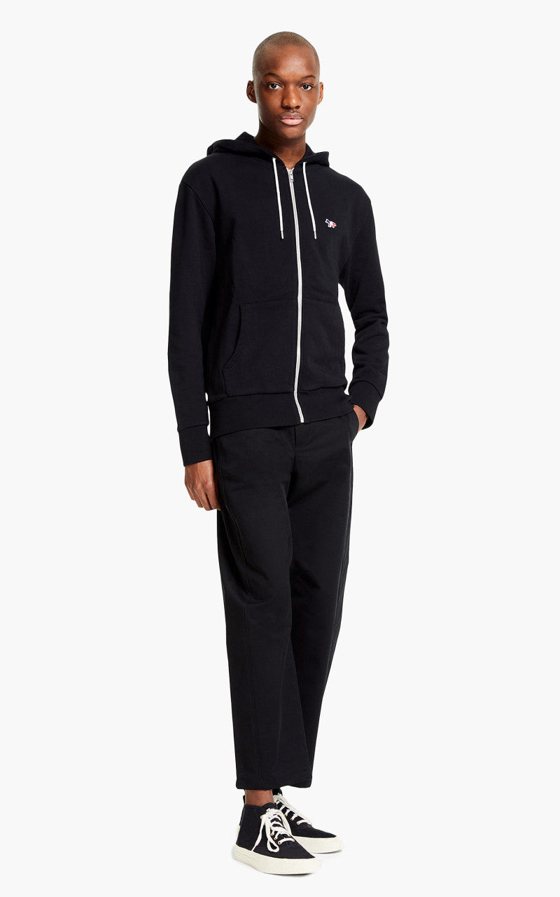 Maison Kitsuné Tricolor Fox Patch Zip Hoodie Black