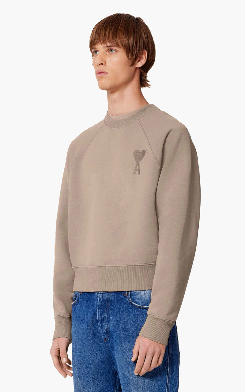 AMI Paris Tonal Big ADC Sweatshirt Dark Beige