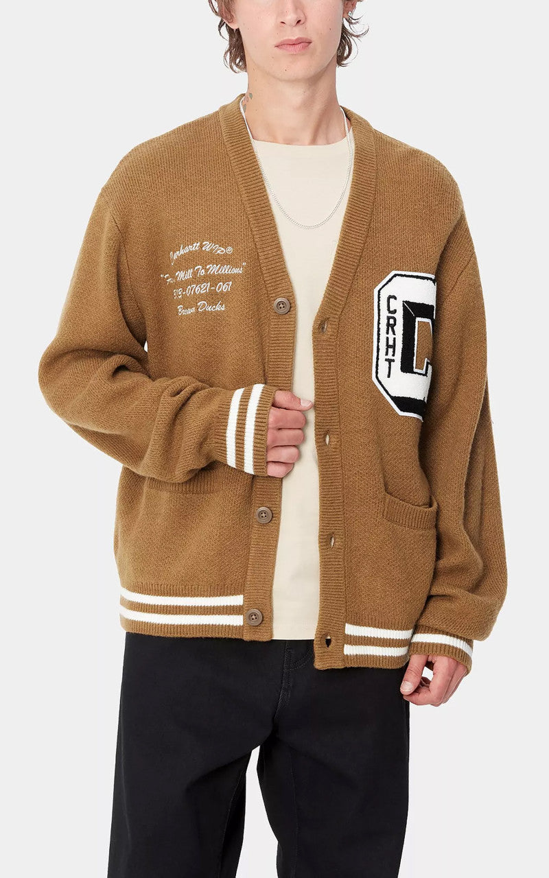 Carhartt WIP Brown Ducks Cardigan Hamilton Brown/Wax